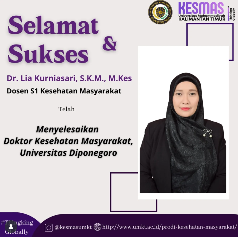 Dr. Lia Kurniasari, S.K.M., M.Kes. Resmi Raih Gelar Doktor Kesehatan Masyarakat dari Universitas Diponegoro