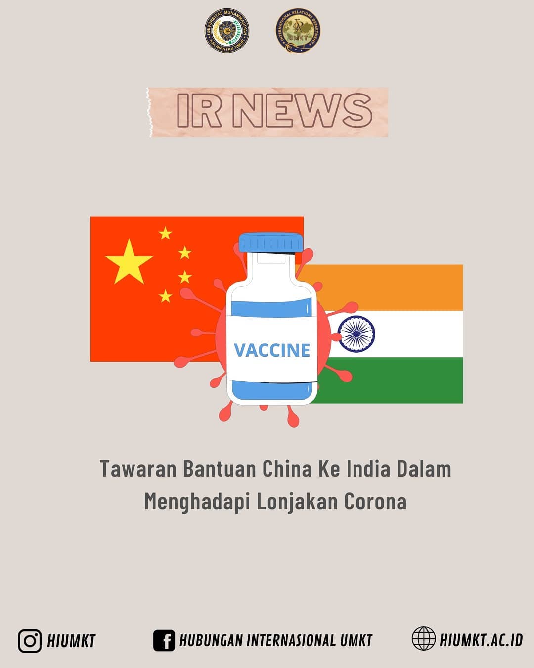 Tawaran Bantuan China Ke India Dalam Menghadapi Lonjakan Covid-19