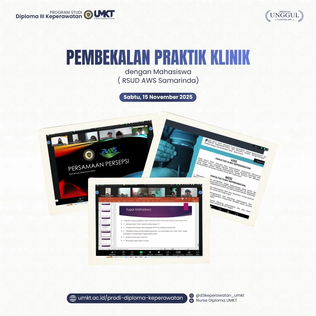 Pembekalan Praktik Klinik Mahasiswa Diploma III Keperawatan UMKT untuk Penempatan di RSUD AW Sjahranie Samarinda