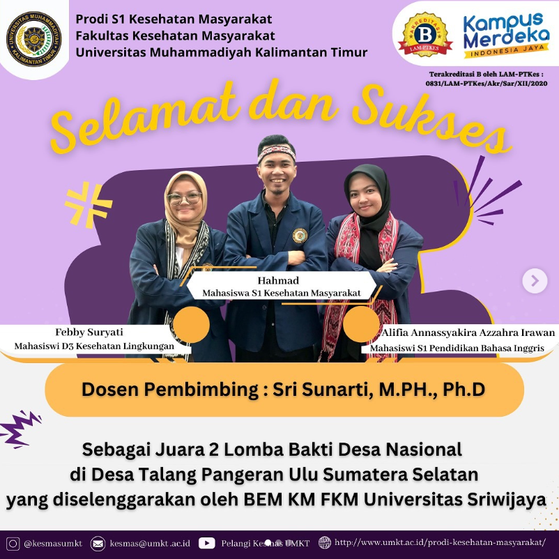Mahasiswa UMKT Raih Juara 2 Lomba Bakti Desa Nasional di Sumatera Selatan