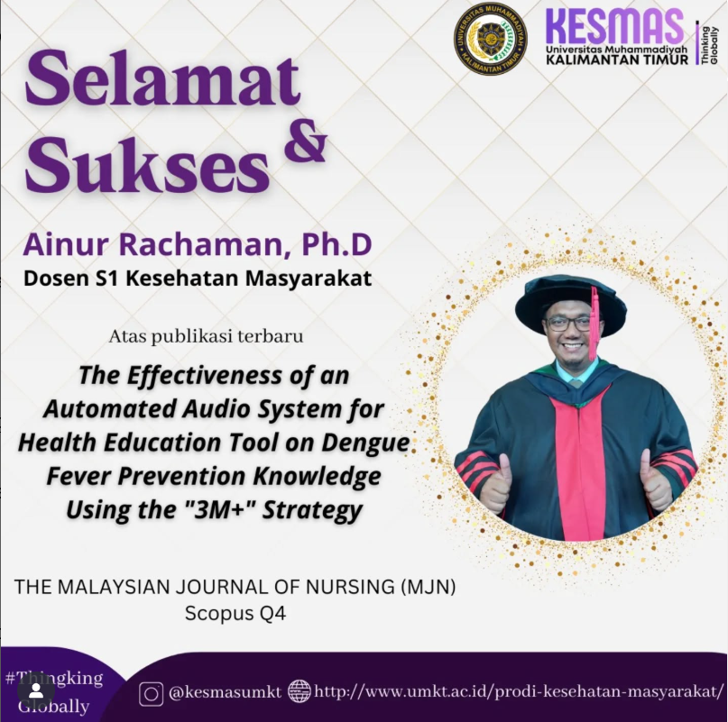 Dosen Kesmas UMKT Publikasikan Riset Internasional tentang Inovasi Edukasi Kesehatan Pencegahan Demam Berdarah