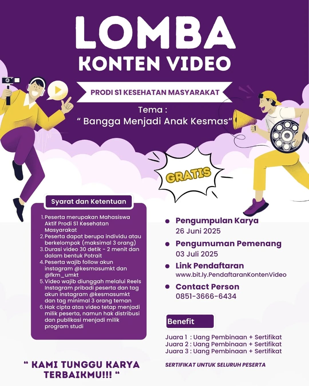Lomba Konten Video: "Bangga Menjadi Anak Kesmas"