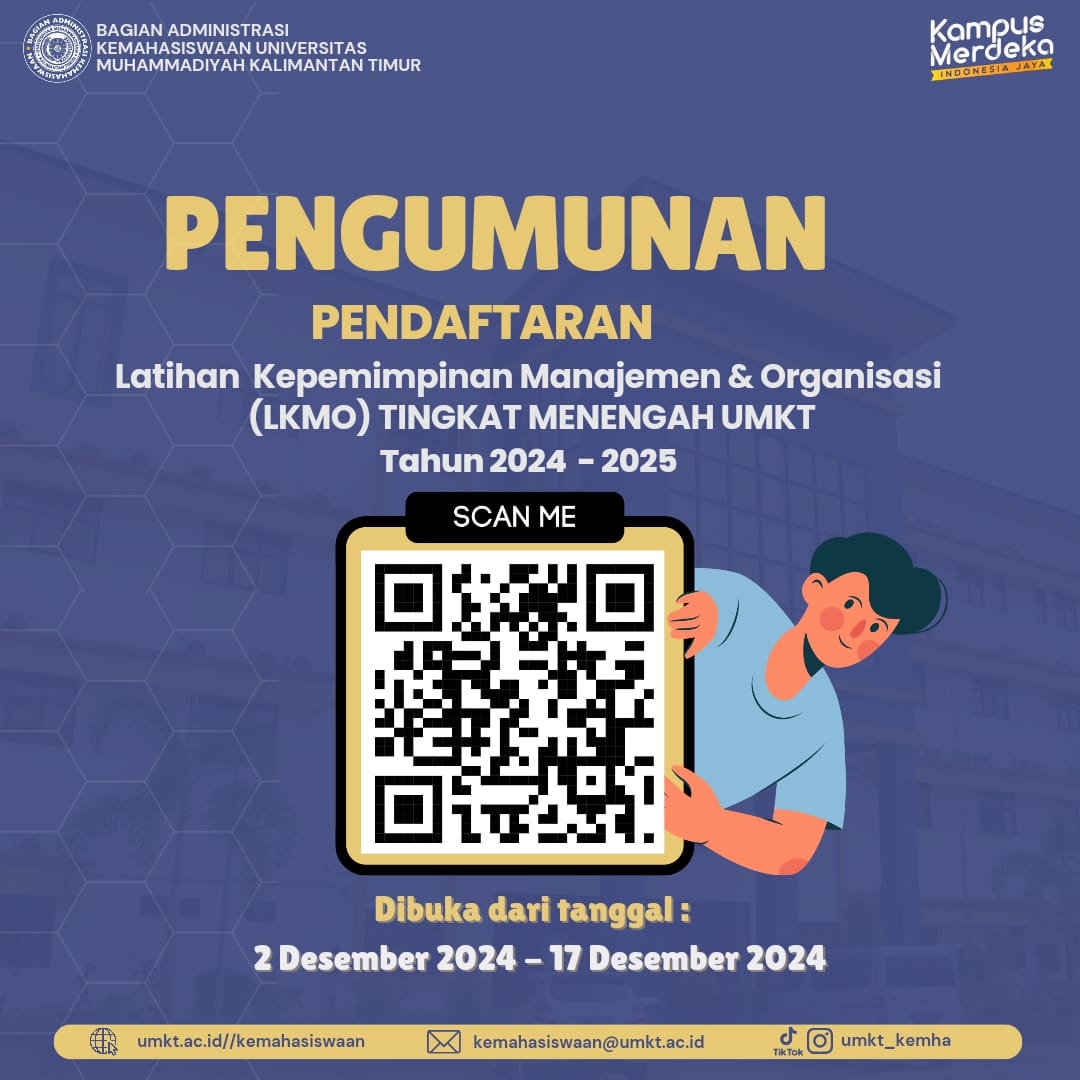 Mahasiswa UMKT, Siap Tingkatkan Kemampuan Kepemimpinan Lewat Pendaftaran LKMO 2024-2025