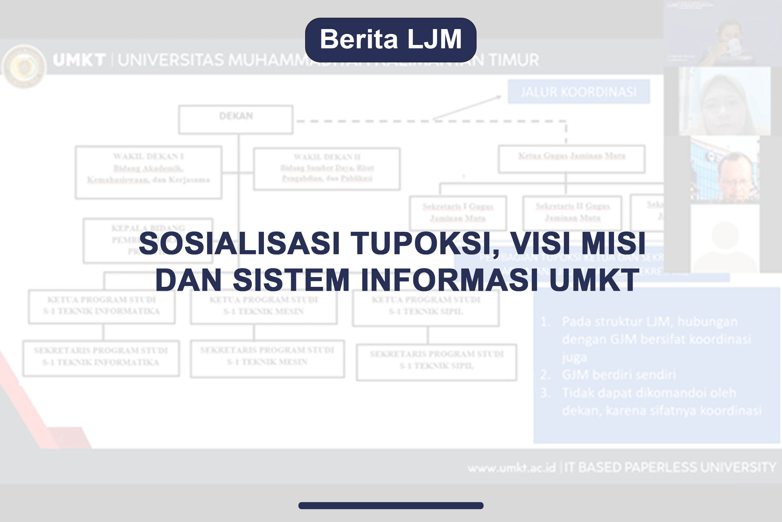Sosialisasi Tupoksi, Visi Misi dan Sistem Informasi UMKT