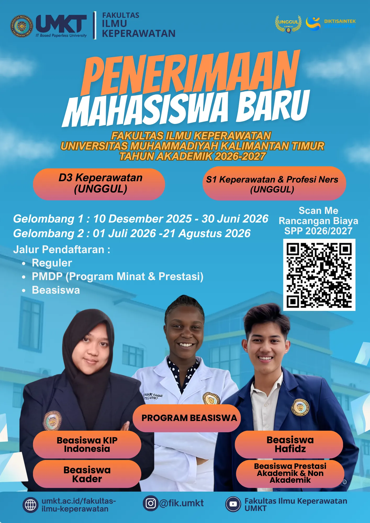 PENERIMAAN MAHASISWA BARU FAKULTAS ILMU KEPERAWATAN UNIVERSITAS MUHAMMADIYAH KALIMANTAN TIMUR TAHUN AKADEMIK 2026/2027