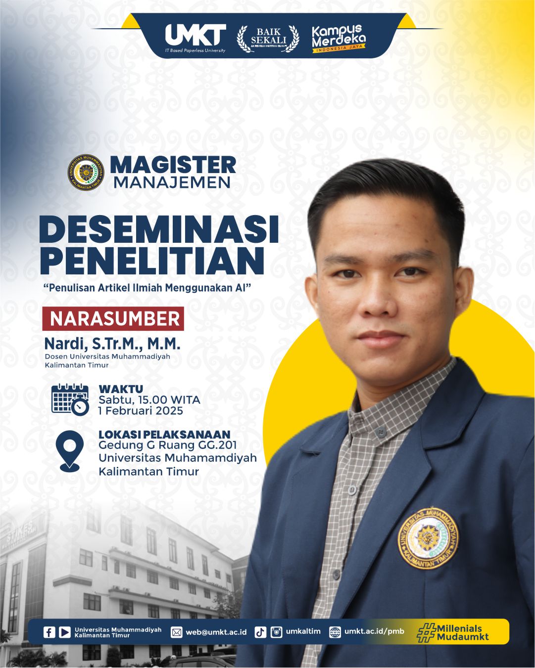 Program Magister Manajemen UMKT Selenggarakan Seminar Diseminasi Penelitian