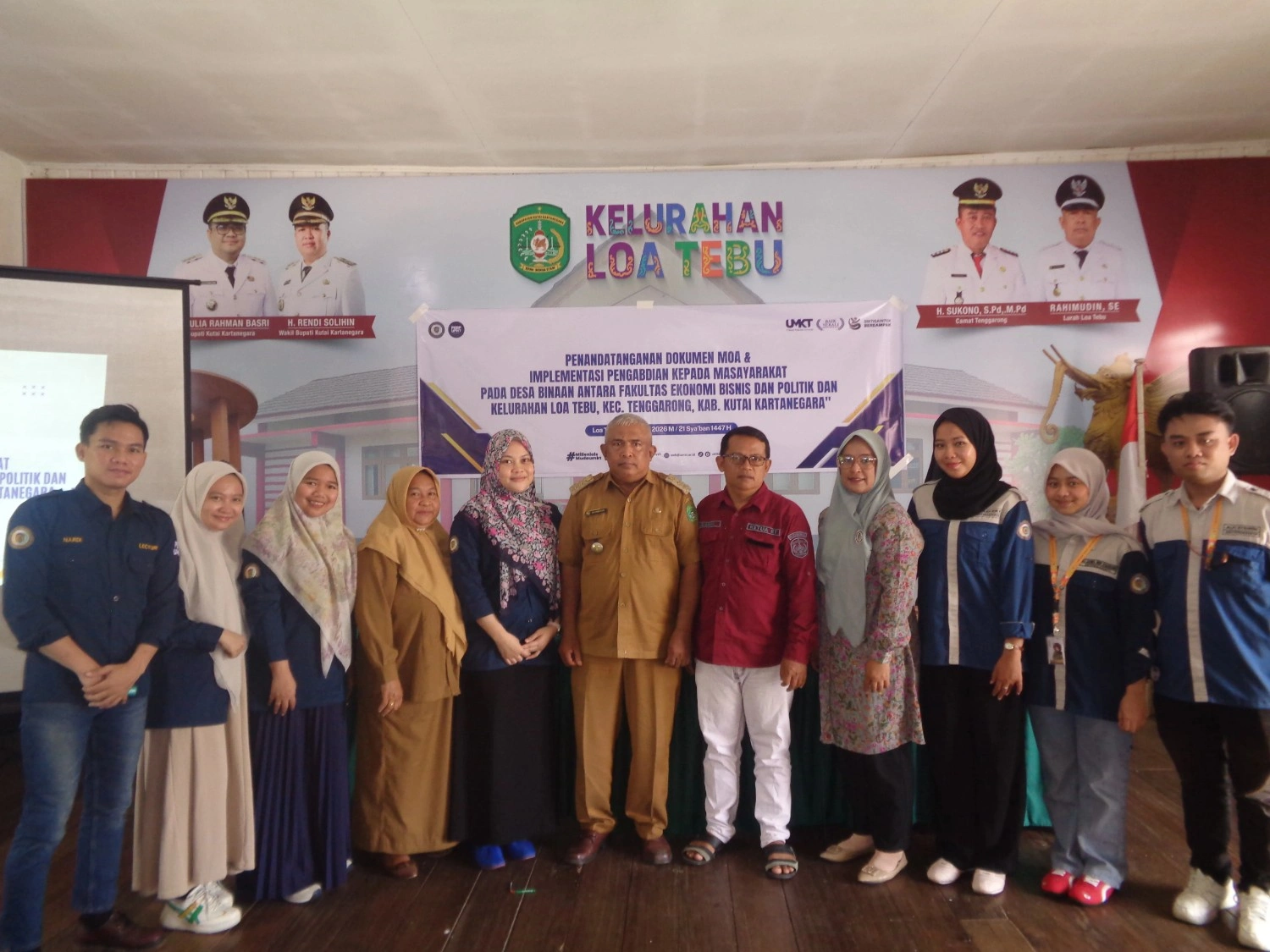 Program Studi S1 Manajemen dan Himpunan Mahasiswa Manajemen Turut Sukseskan Penandatanganan MoA dan Implementasi Pengabdian kepada Masyarakat antara FEBP UMKT dan Kelurahan Loa Tebu