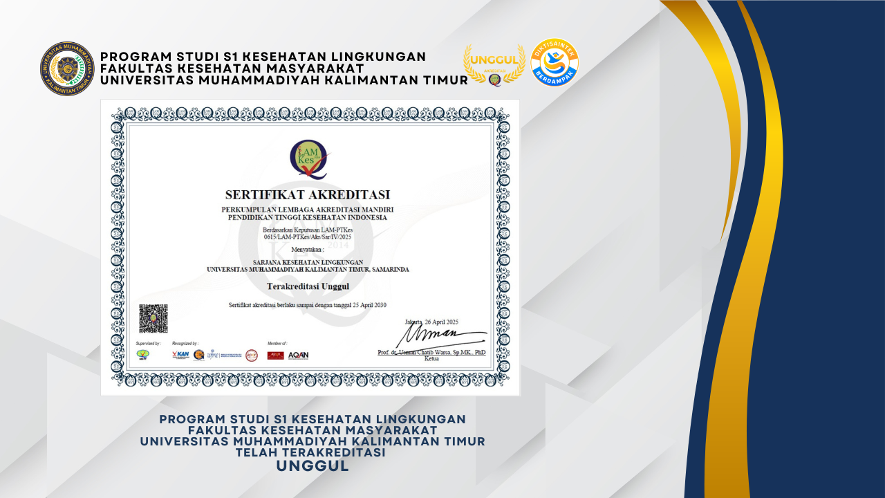 Program Studi S1 Kesehatan Lingkungan FKM UMKT Meraih Akreditasi UNGGUL