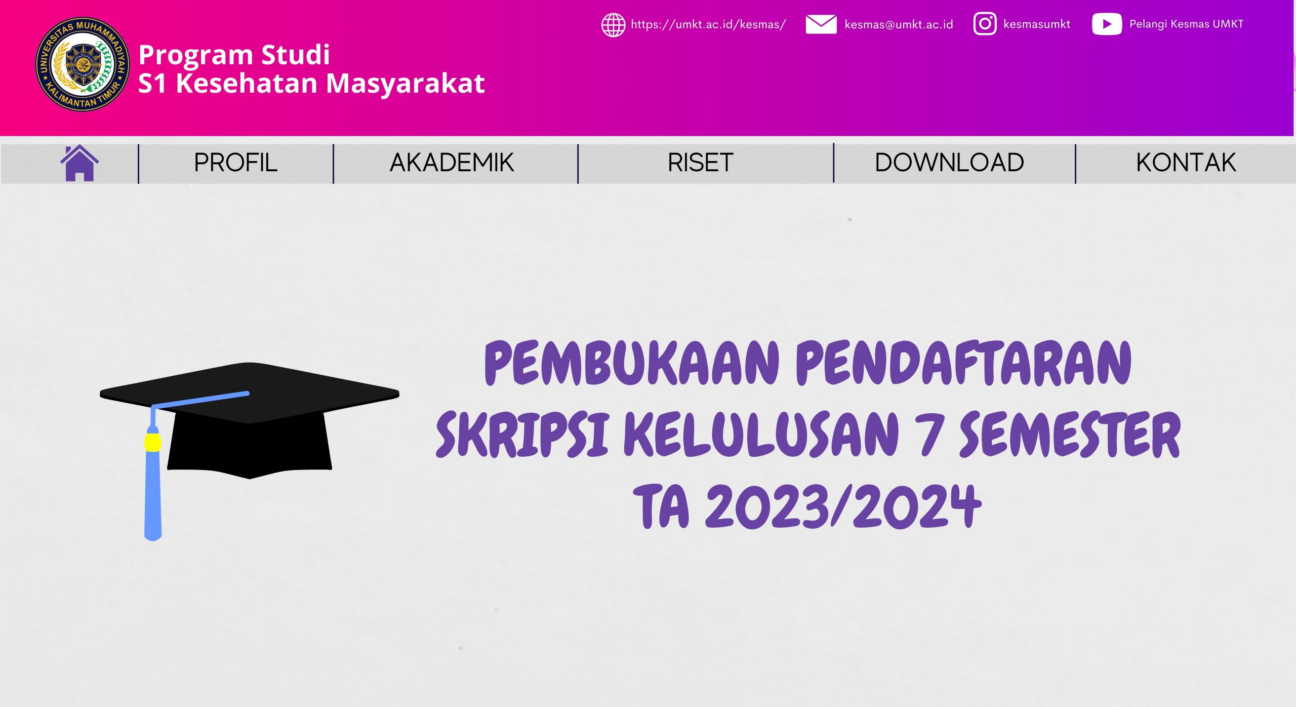 Pembukaan Pendaftaran Skripsi Kelulusan 7 Semester pada Semester Ganjil TA 2023/2024