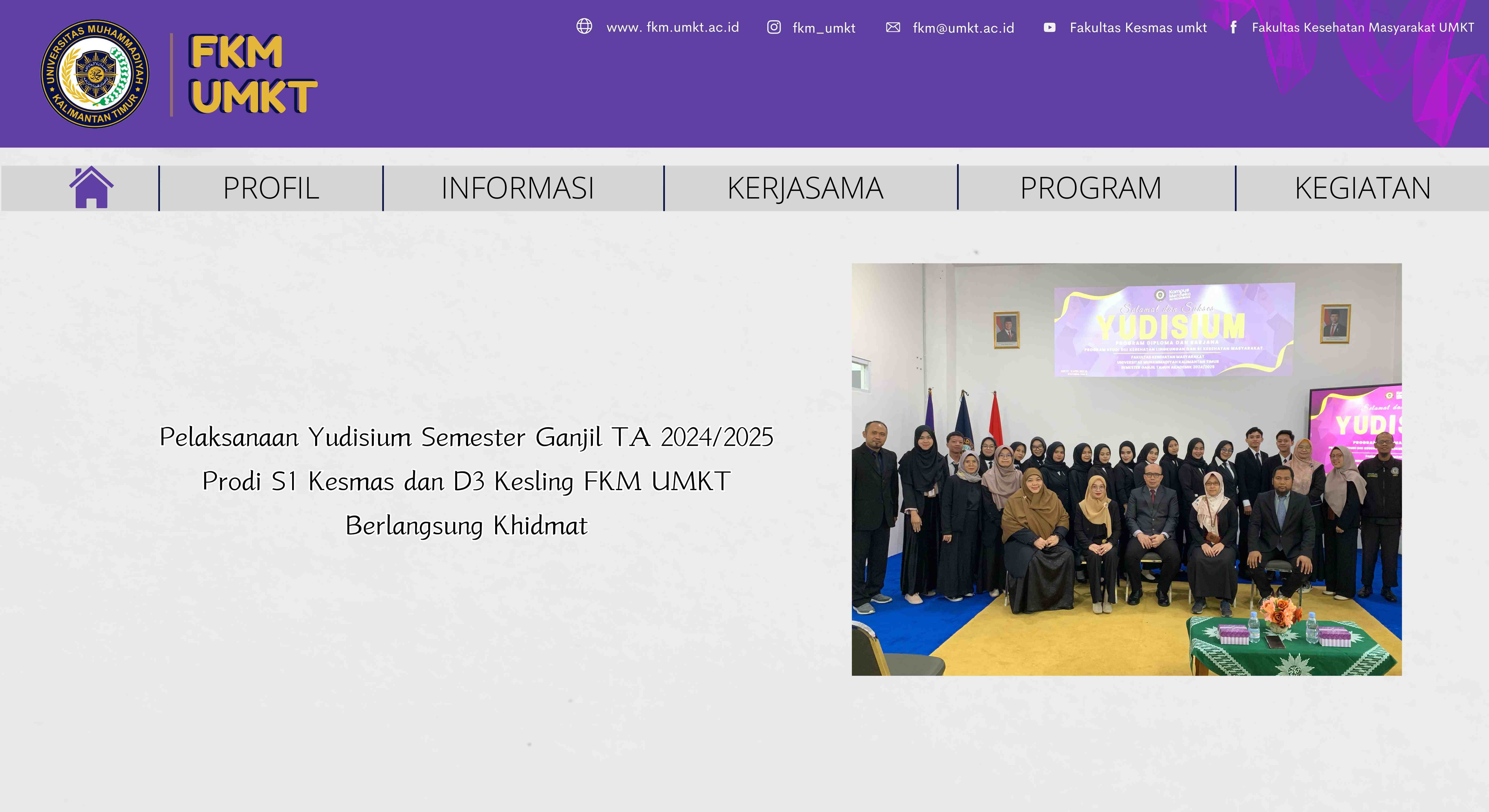 Pelaksanaan Yudisium Semester Ganjil TA 2024/2025 Prodi S1 Kesmas dan D3 Kesling FKM UMKT Berlangsung Khidmat