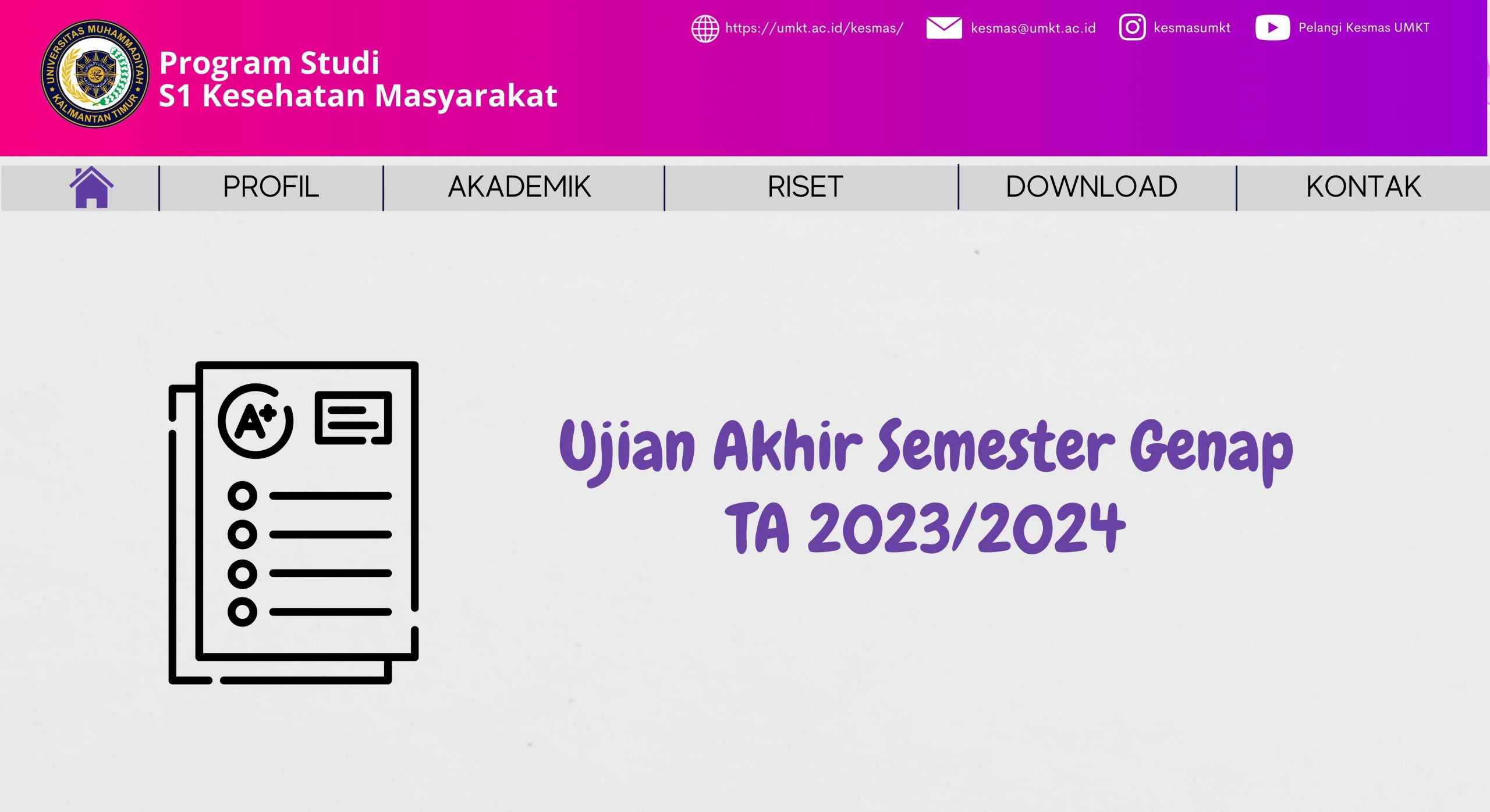 Pengumuman Ujian Akhir Semester Genap TA 2022/2023