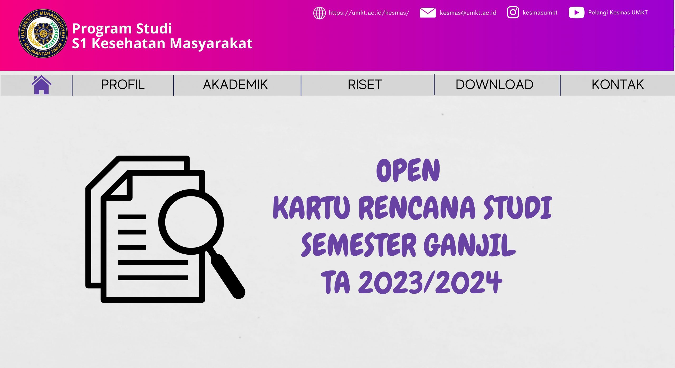 Open Kartu Rencana Studi Semester Ganjil TA 2023/2024