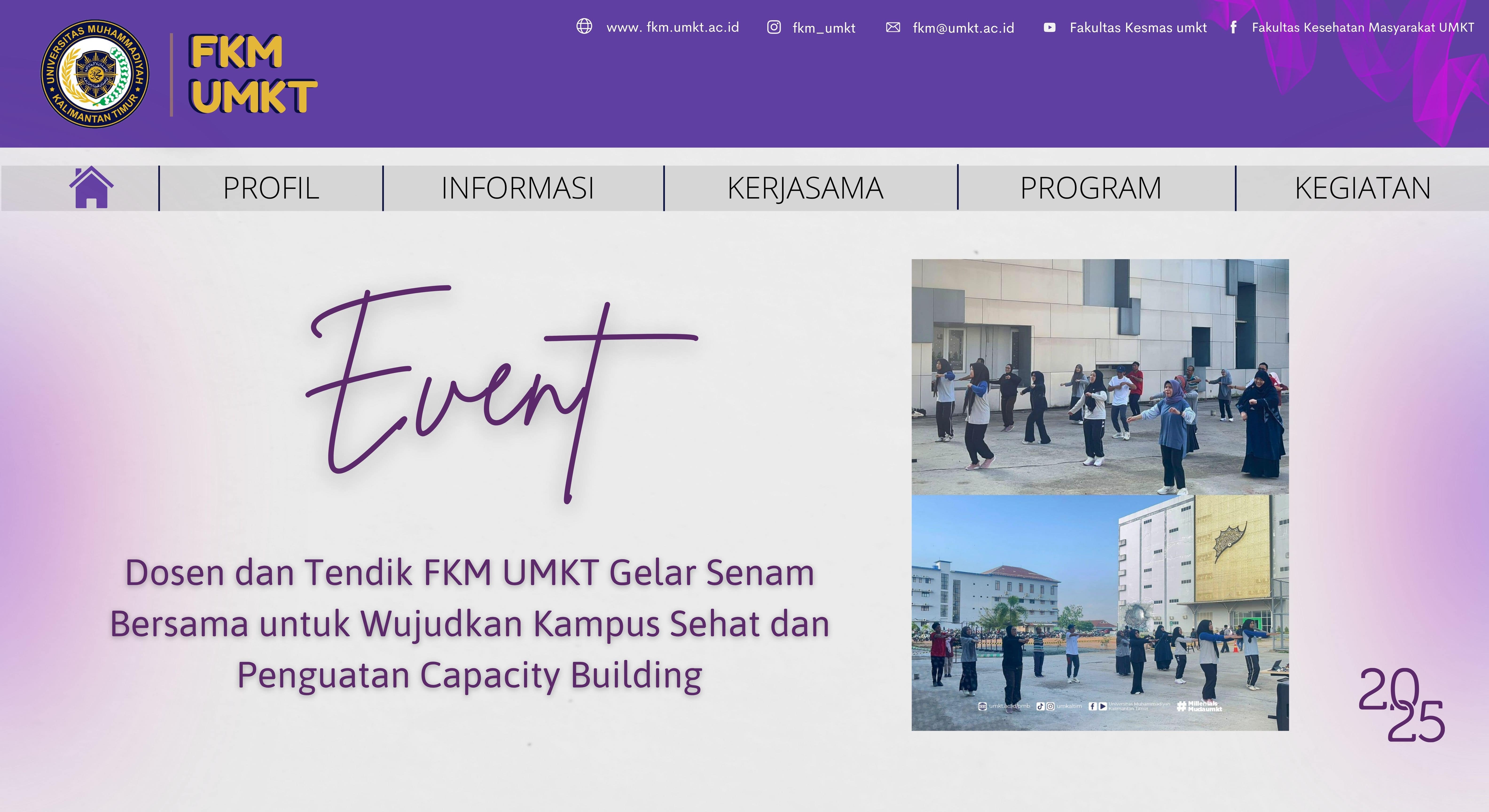 Dosen dan Tendik FKM UMKT Gelar Senam Bersama untuk Wujudkan Kampus Sehat dan Penguatan Capacity Building