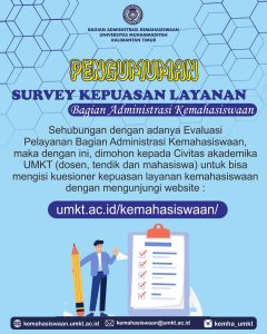 Survey Kepuasan Layanan Bagian Administrasi Kemahasiswaan UMKT