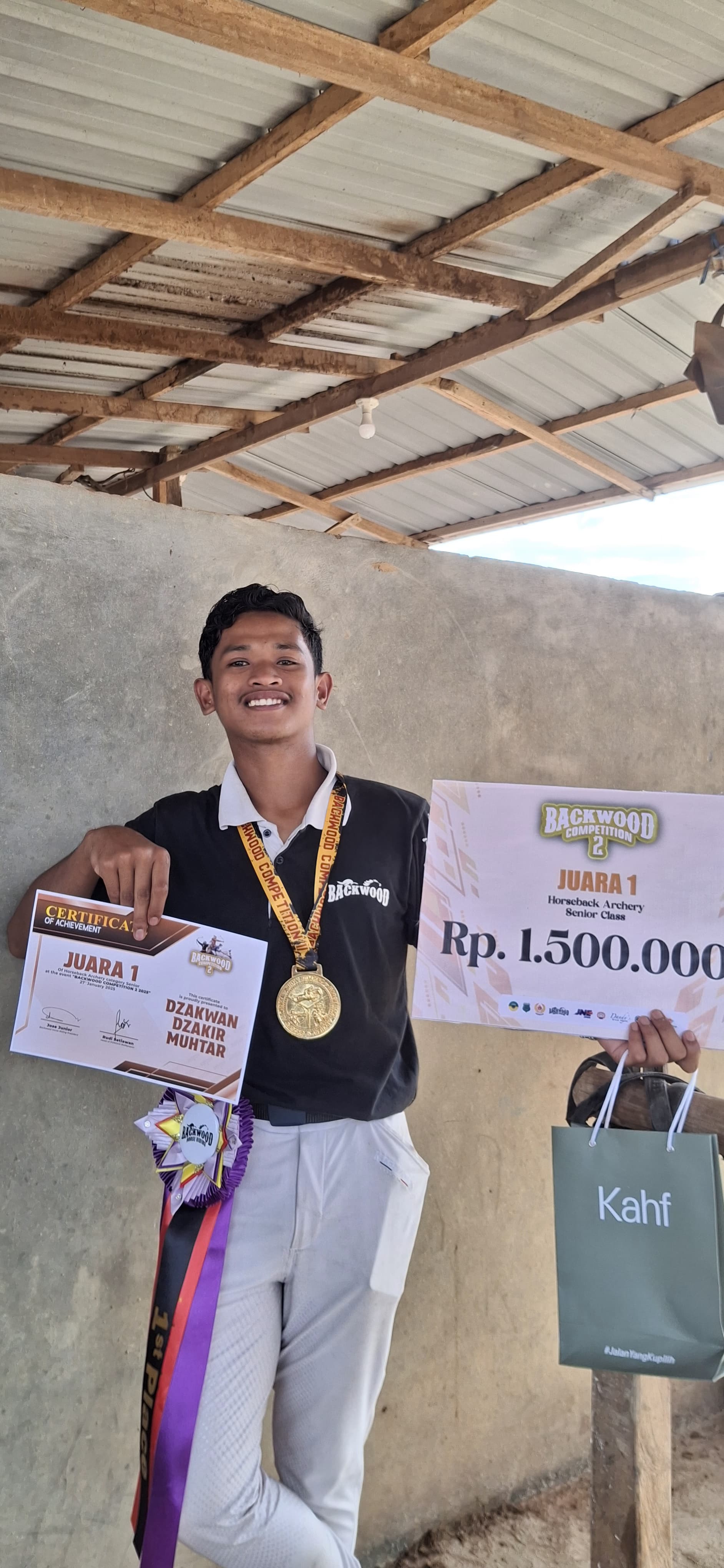 SELAMAT DAN SUKSES KEPADA DZAKWAN DZAKIR MUHTAR ATAS RAIHAN MEDALI EMAS DI BACKWOOD COMPETITION II 2025 SAMARINDA