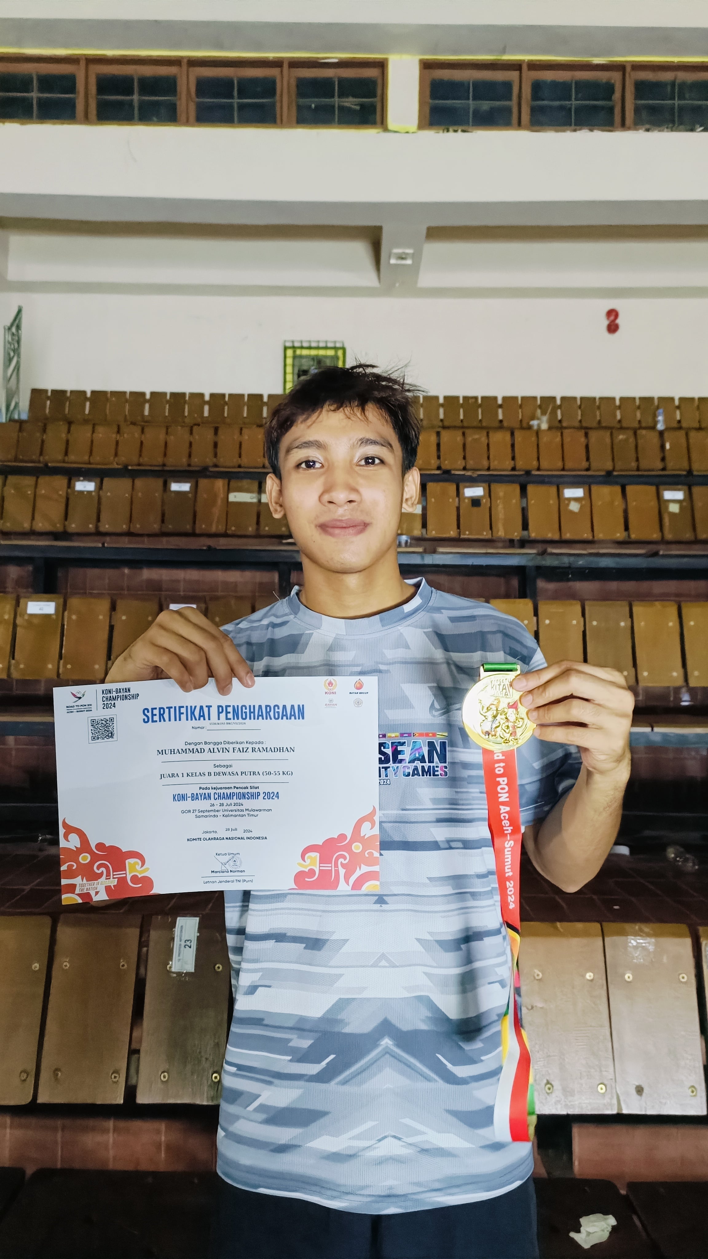 SELAMAT DAN SUKSES KEPADA ALVIN FAIZ RAMADHAN ATAS RAIHAN MEDALI EMAS DI KONI-BAYAN CHAMPIONSHIP 2024