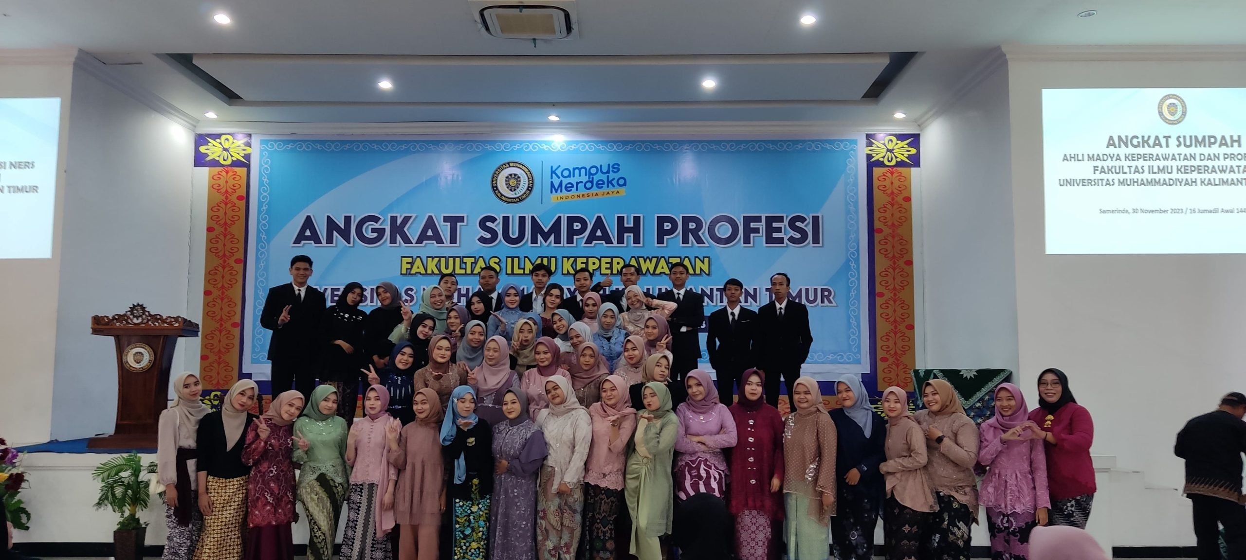 Fakultas Ilmu Keperawatan Universitas Muhammadiyah Kalimantan Timur Gelar Angkat Sumpah Ahli Madya Dan Profesi Ners