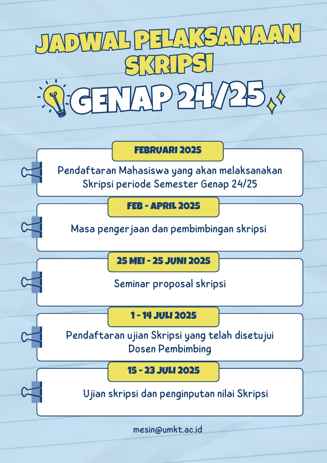Jadwal Pelaksanaan Skripsi Periode Genap 24/25