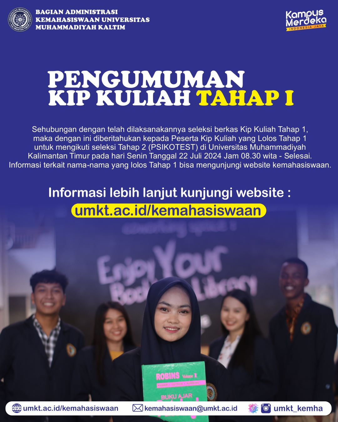 PENGUMUMAN KIP KULIAH UMKT TAHAP 1