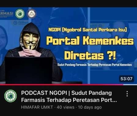 HIMAFAR UMKT Selenggarakan Podcast NGOPI (Ngobrol Santai Perkara Isu) Bertema “Ketika Sistem Kesehatan Diretas: Bagaimana Apoteker dan Apa Dampaknya bagi dunia Kefarmasian”