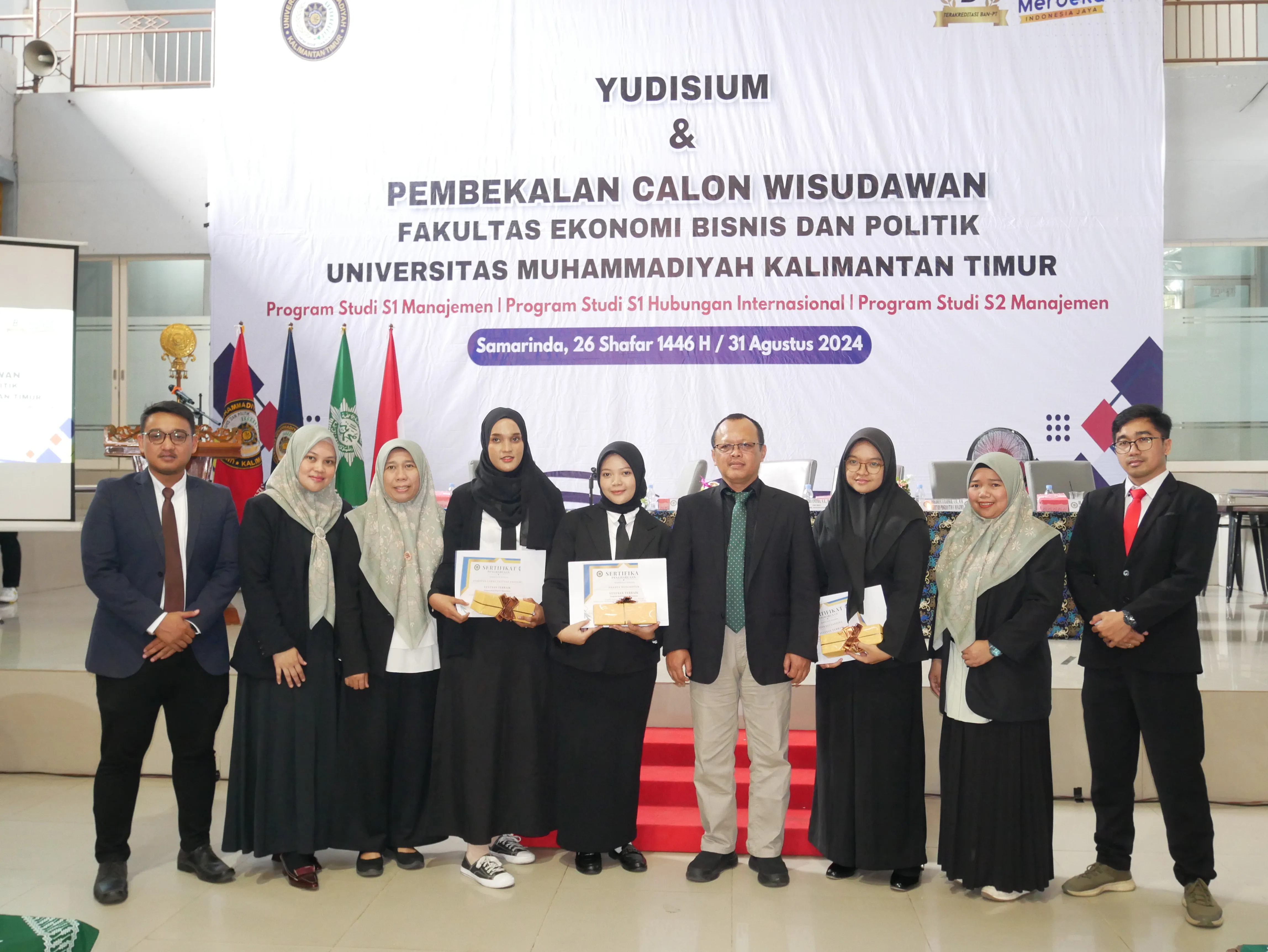 Yudisium dan Pembekalan Calon Wisudawan Fakultas Ekonomi, Bisnis, dan Politik Universitas Muhammadiyah Kalimantan Timur Semester Genap 2023/2024