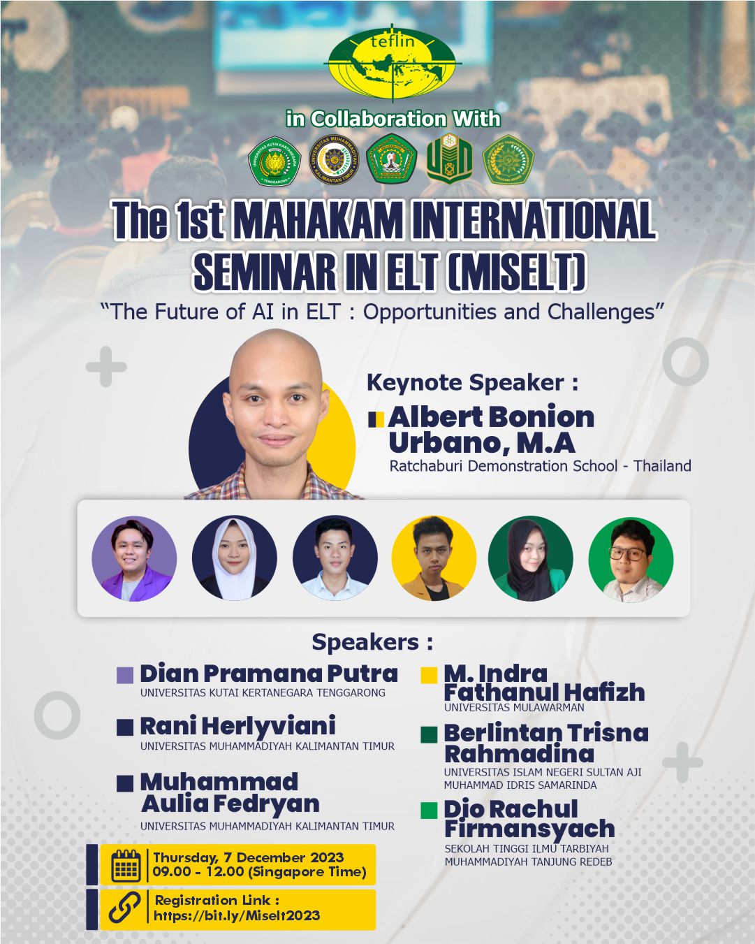 The 1st MAHAKAM INTERNATIONAL SEMINAR IN ELT [MISELT]