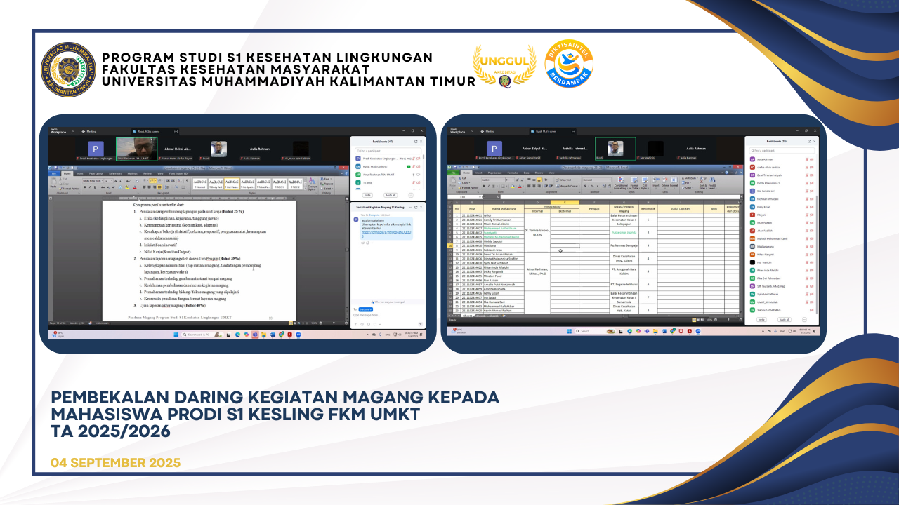 Pembekalan Magang Kepada Mahasiswa S1 Kesling TA 2025/2026