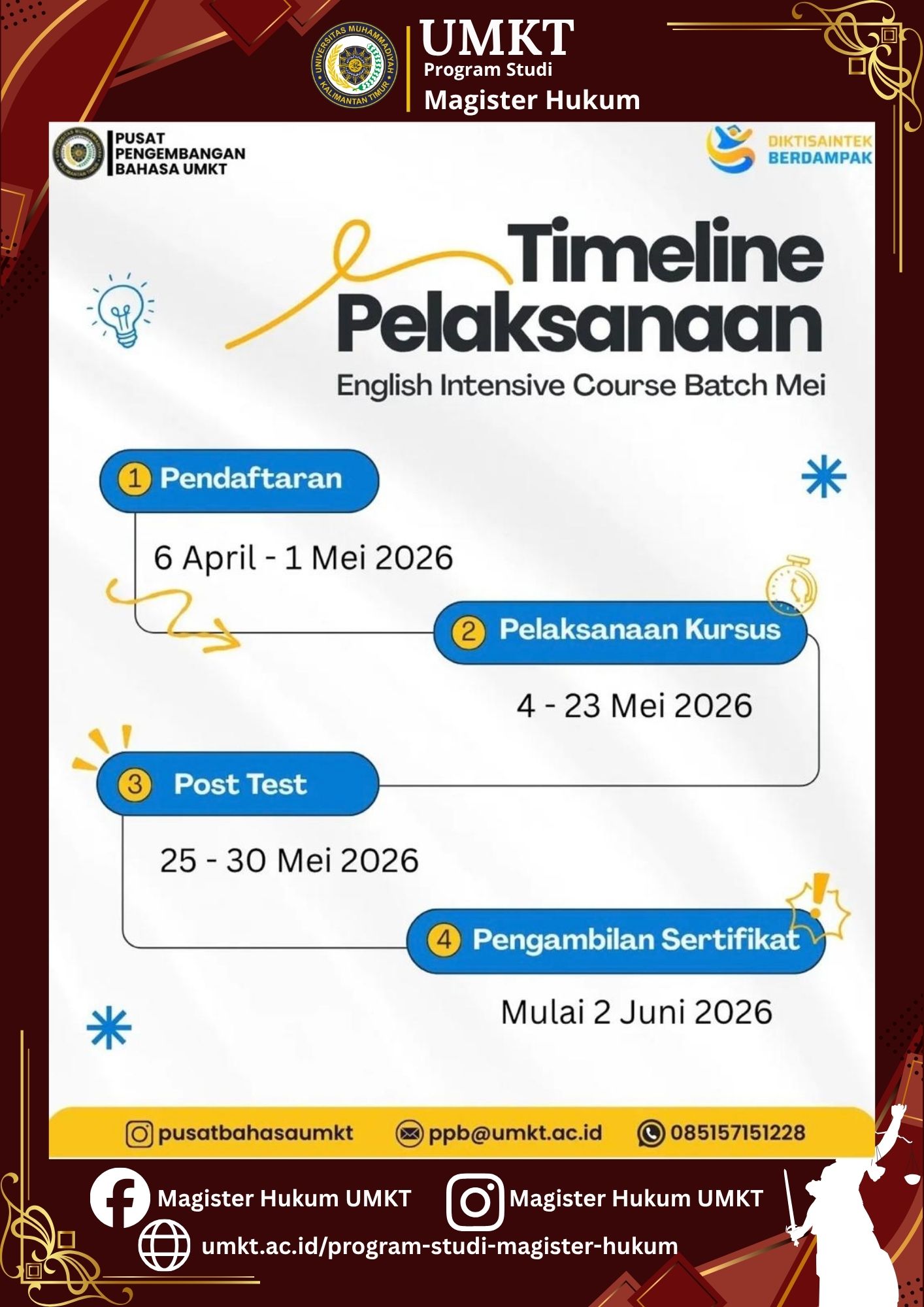 Time Pelaksanaan English Intensive Course Batch Mei