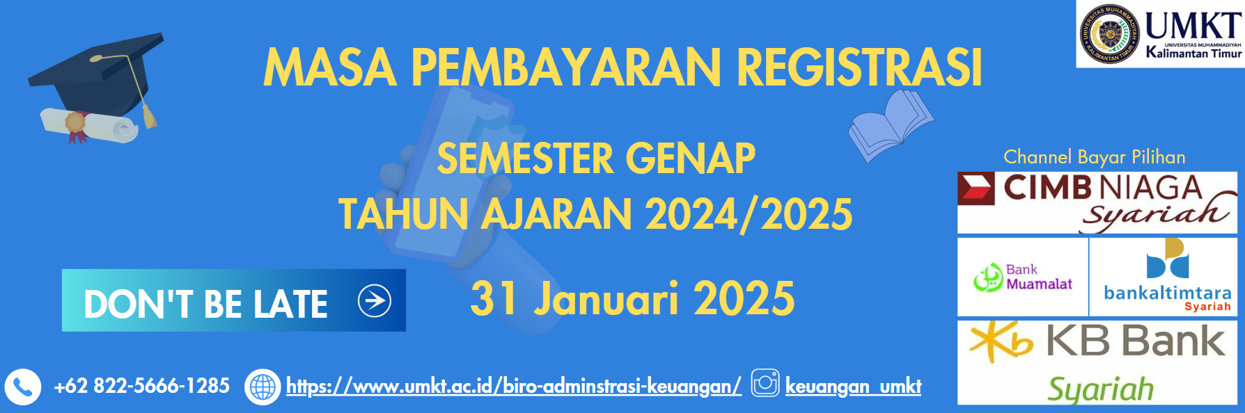 OPEN pembayaran Registrasi semester genap 2024/2025
