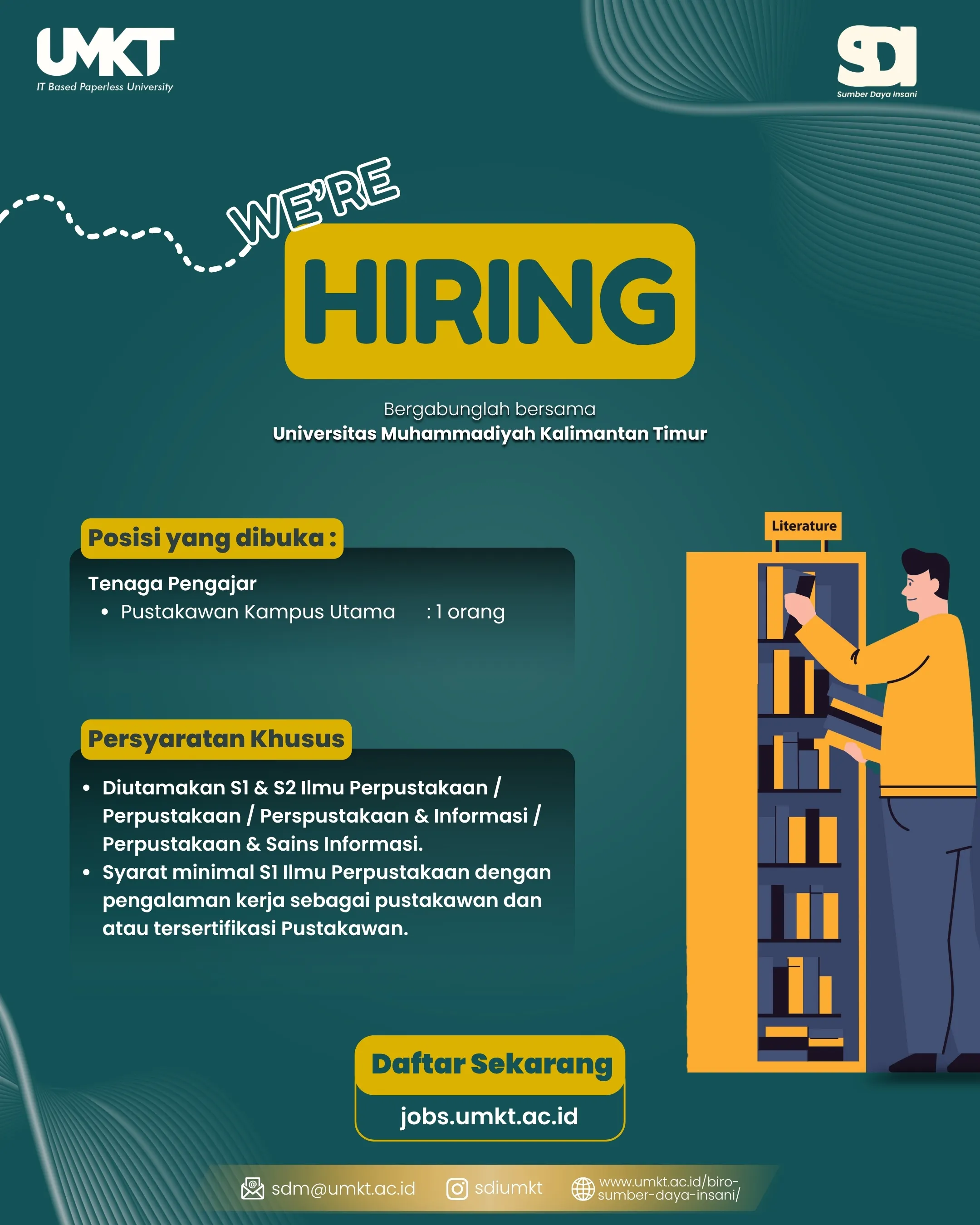 Lowongan Kerja Pustakawan – Universitas Muhammadiyah Kalimantan Timur (UMKT)