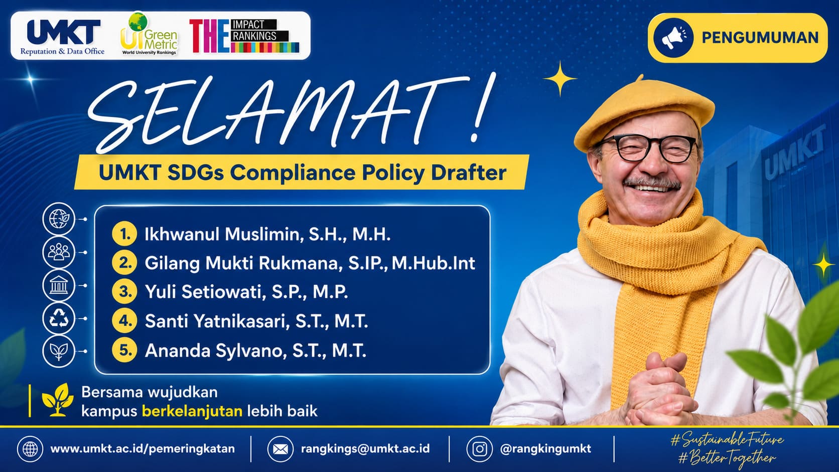 Pengumuman Hasil Seleksi UMKT SDGs Compliance Policy Drafter 2026