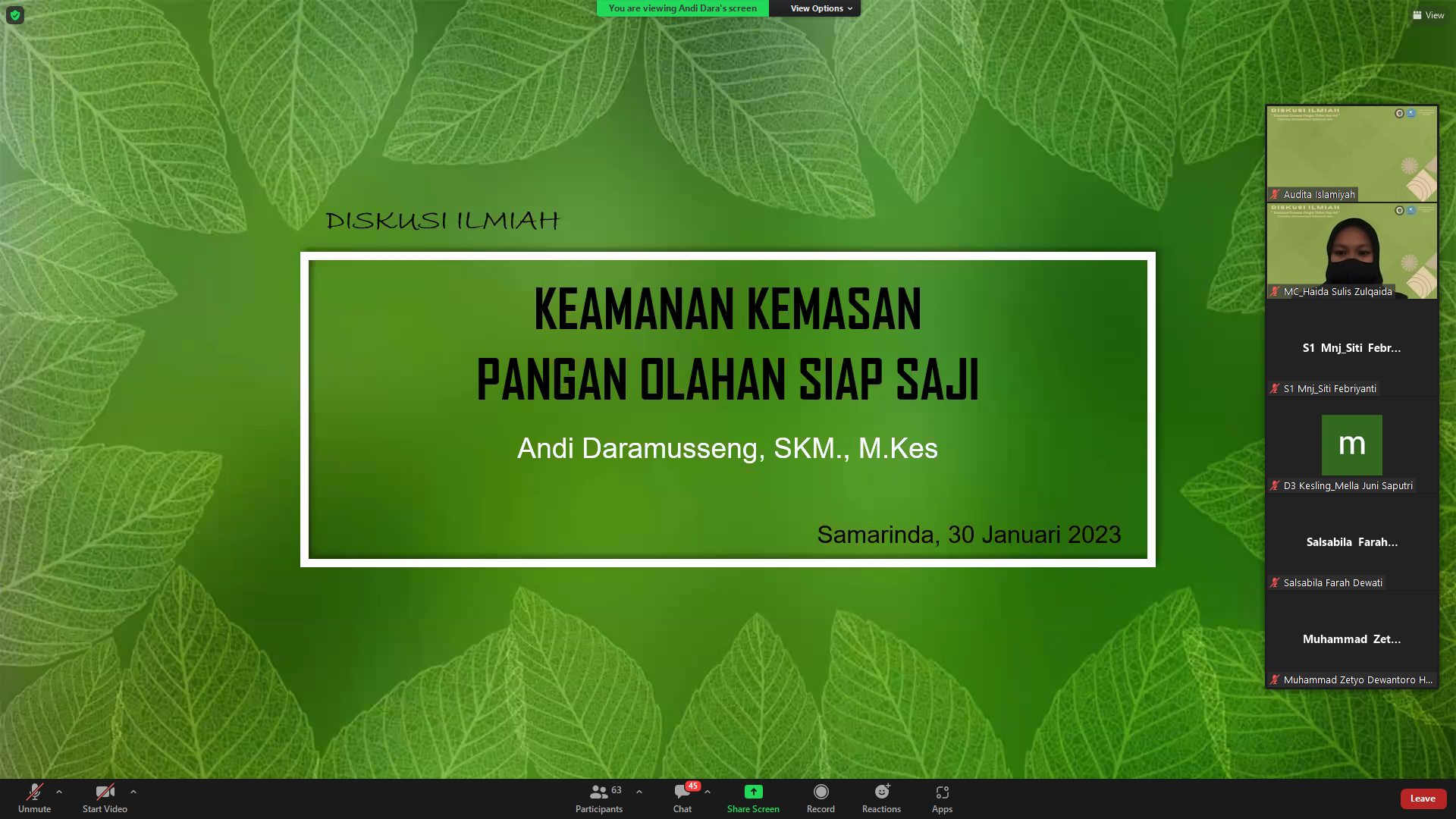 Diskusi Ilmiah “Keamanan Kemasan Pangan Olahan Siap Saji”