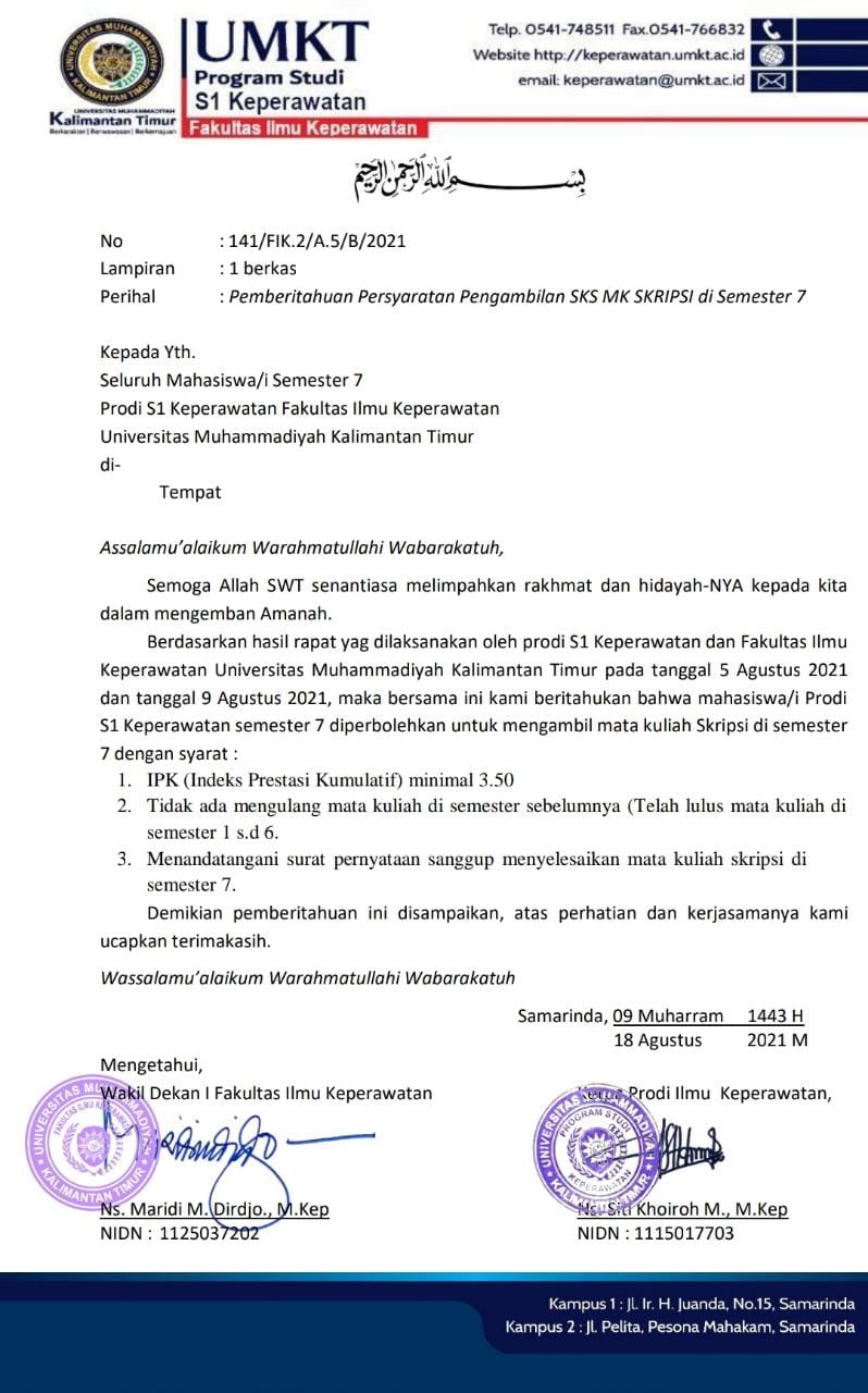 SYARAT PENGAMBILAN MK SKRIPSI SEMESTER 7