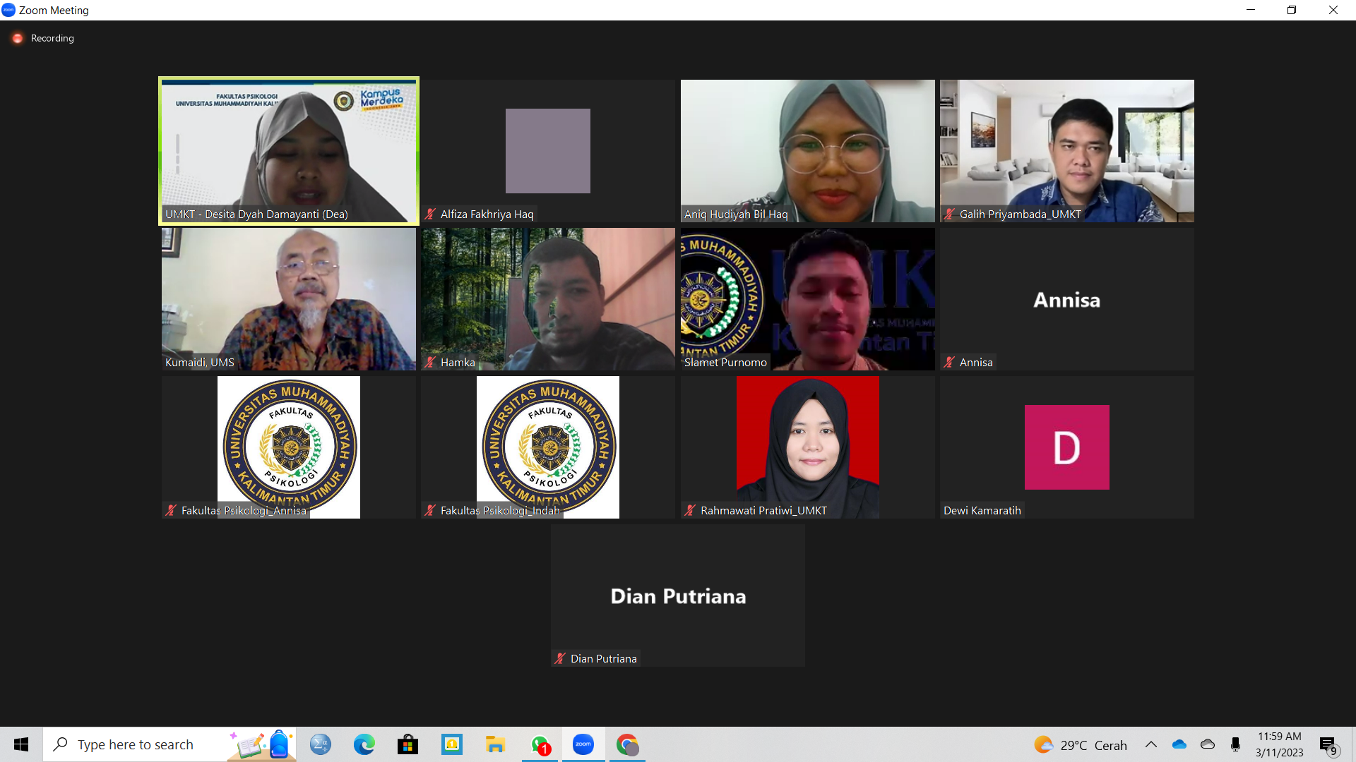 Audit Mutu Internal Fakultas dan Prodi Psikologi 2022/2023