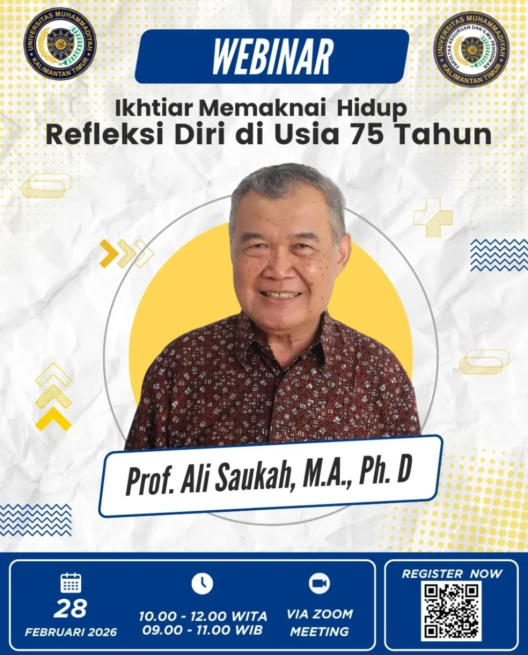 FKIP UMKT Menyelenggarakan Webinar Reflektif Bersama Prof. Ali Saukah