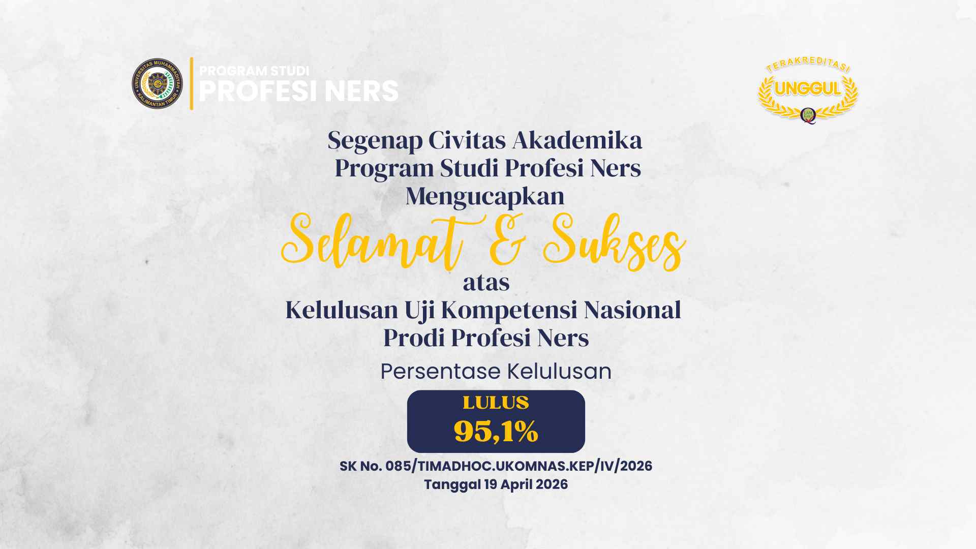Mahasiswa Profesi Ners Universitas Muhammadiyah Kalimantan Timur Raih Kelulusan 95,1% pada Uji Kompetensi Nasional Tahun 2026