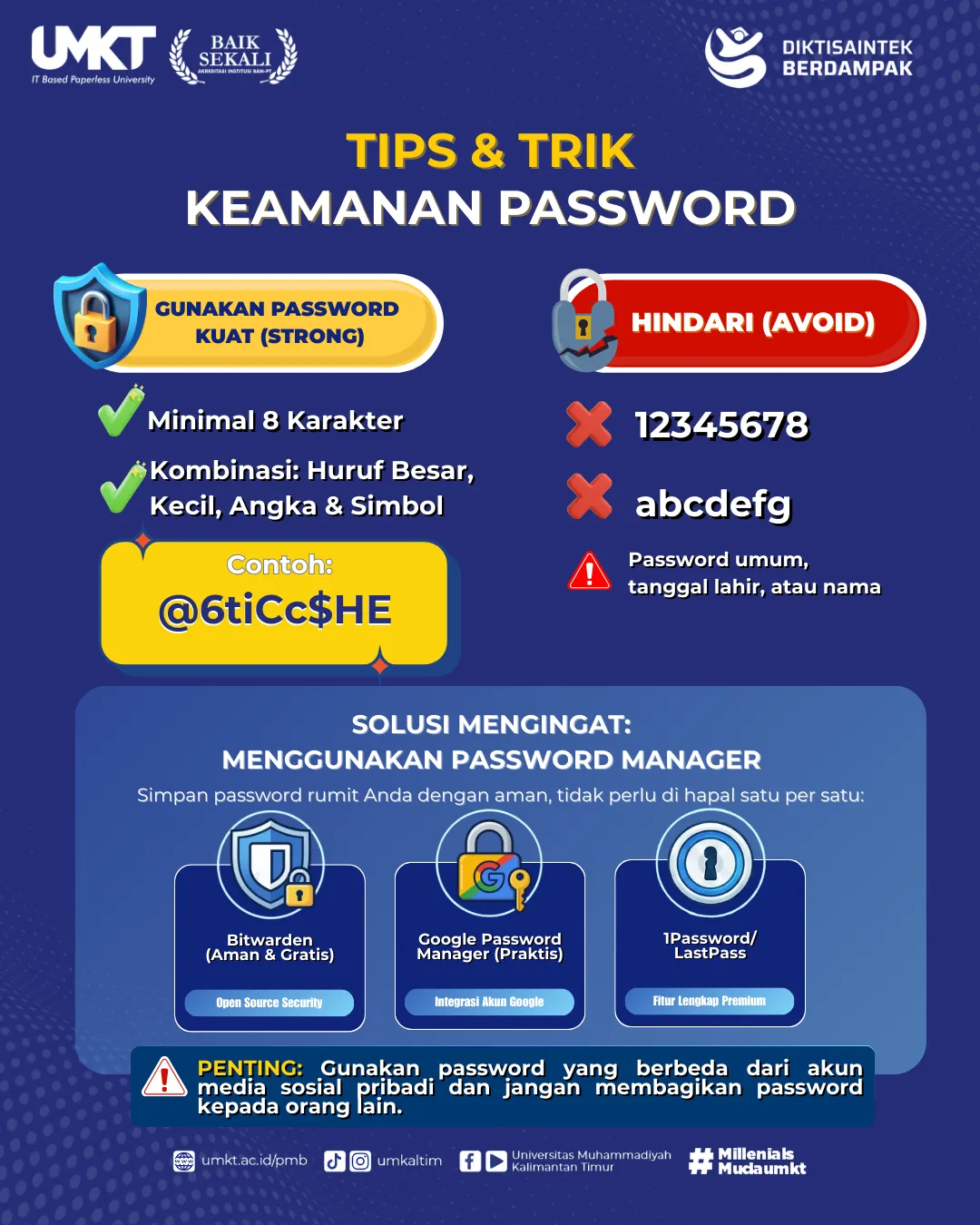 Imbauan Penerapan Keamanan Password pada Sistem Informasi Digital
