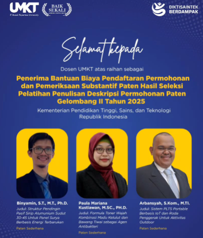 Dosen UMKT ciptakan Struktur Pendingin Pasif Sirip Alumunium Untuk Panel Surya, Pendukung energi Terbarukan