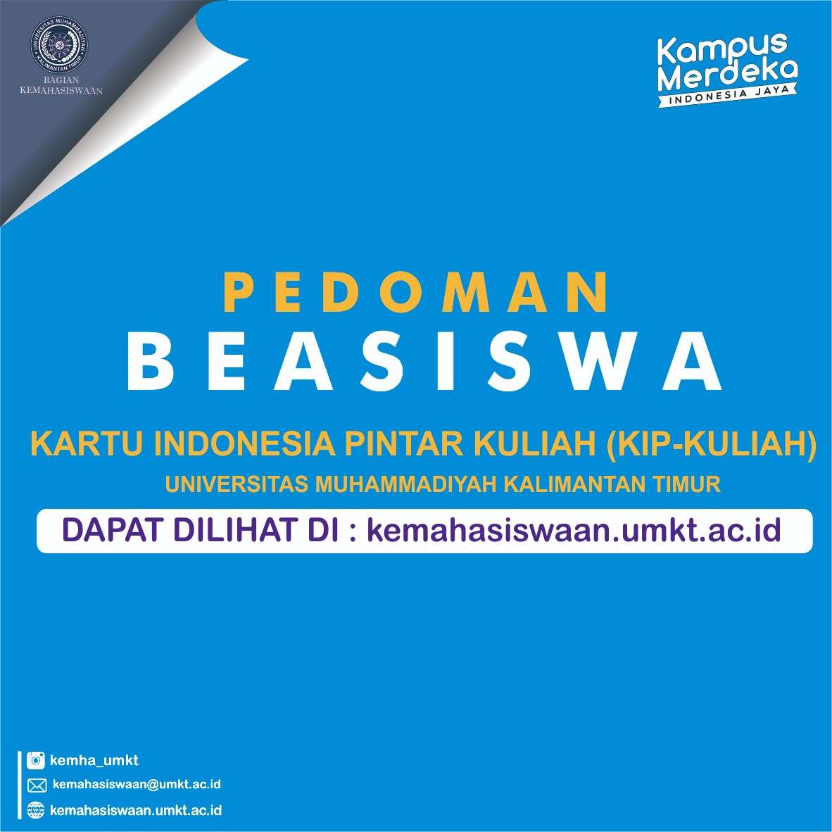 Beasiswa Kartu Indonesia Pintar Kuliah (KIP-Kuliah) UMKT Tahun 2021