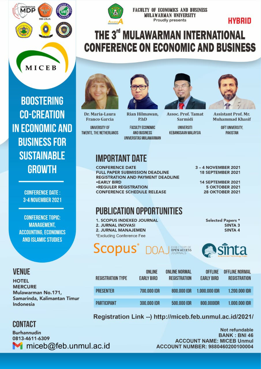 Penandatanganan MoA sebagai Instrumen Kerja sama antara FEBP UMKT dan FEB UNMUL serta  FEBP sebagai Co-Host acara Conference Internasional