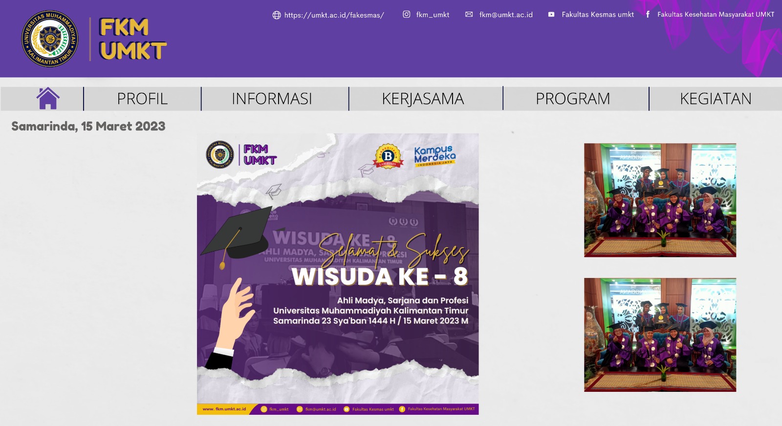Selamat dan Sukses Wisuda Ke-8 Ahli Madya dan Sarjana Wisudawan FKM UMKT