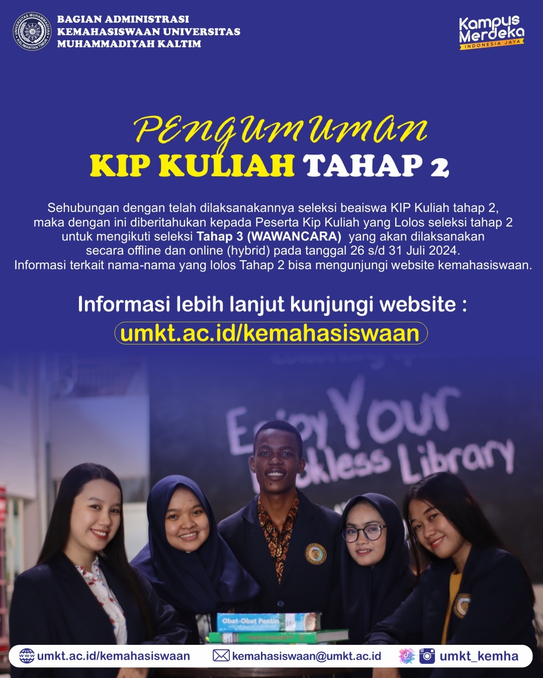 PENGUMUMAN KIP KULIAH UMKT TAHAP 2