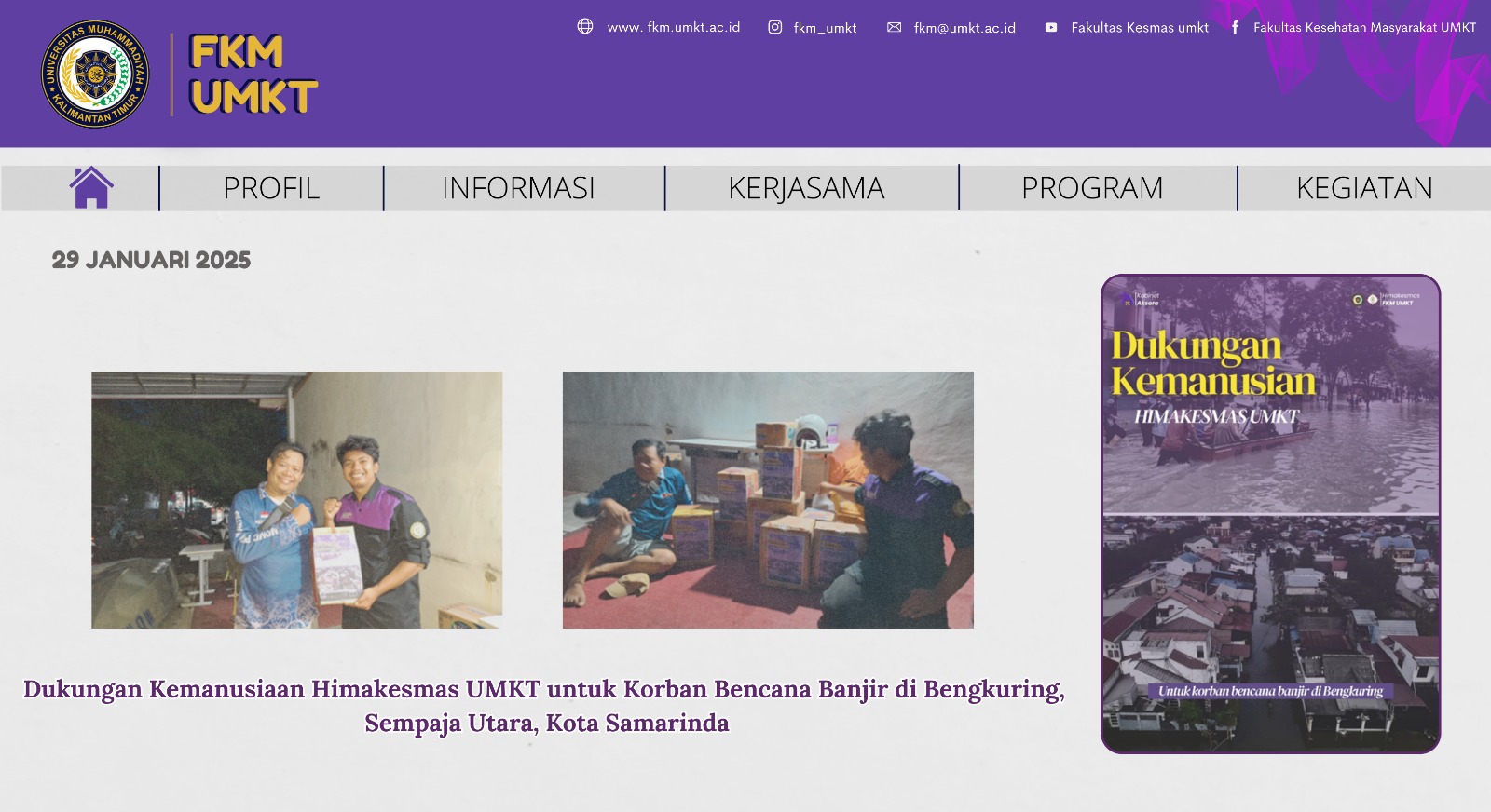 Dukungan Kemanusiaan Himakesmas UMKT untuk Korban Bencana Banjir di Bengkuring, Sempaja Utara, Kota Samarinda