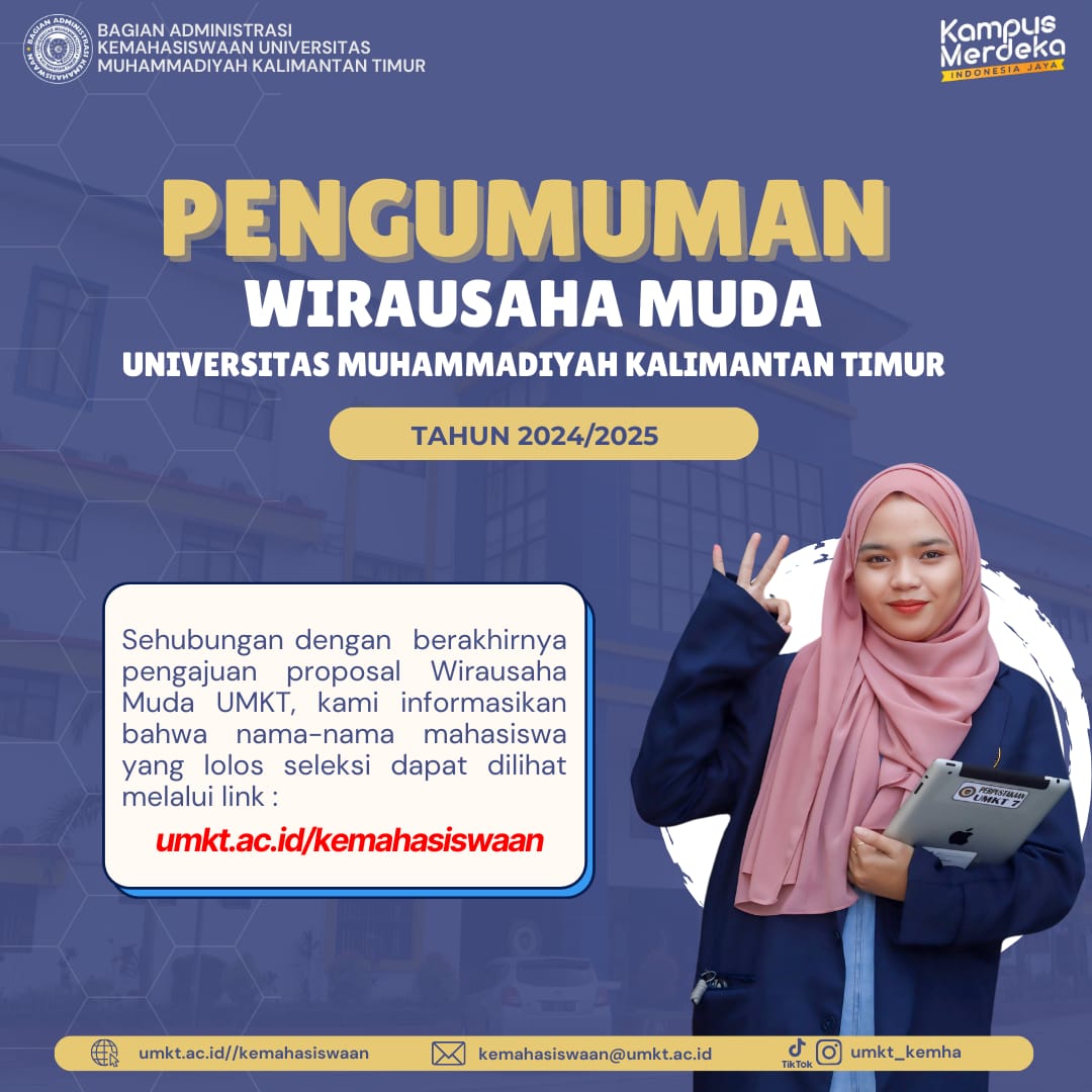 Meningkatkan Kewirausahaan Mahasiswa, UMKT Memberikan Modal Usaha Kepada Tim Mahasiswa lolos Program Wirausaha Muda UMKT tahun 2025