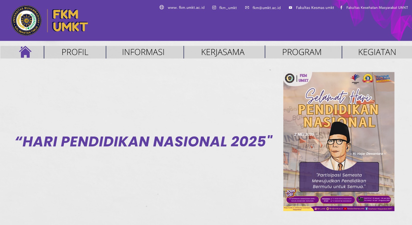 Hari Pendidikan Nasional 2025: FKM UMKT Dukung “Partisipasi Semesta” untuk Pendidikan Bermutu dan Inklusif