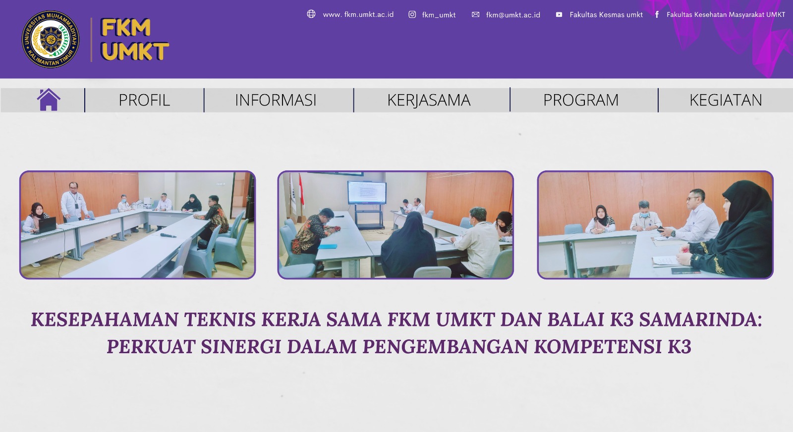 Kesepahaman Teknis Kerja Sama FKM UMKT dan Balai K3 Samarinda: Perkuat Sinergi dalam Pengembangan Kompetensi K3