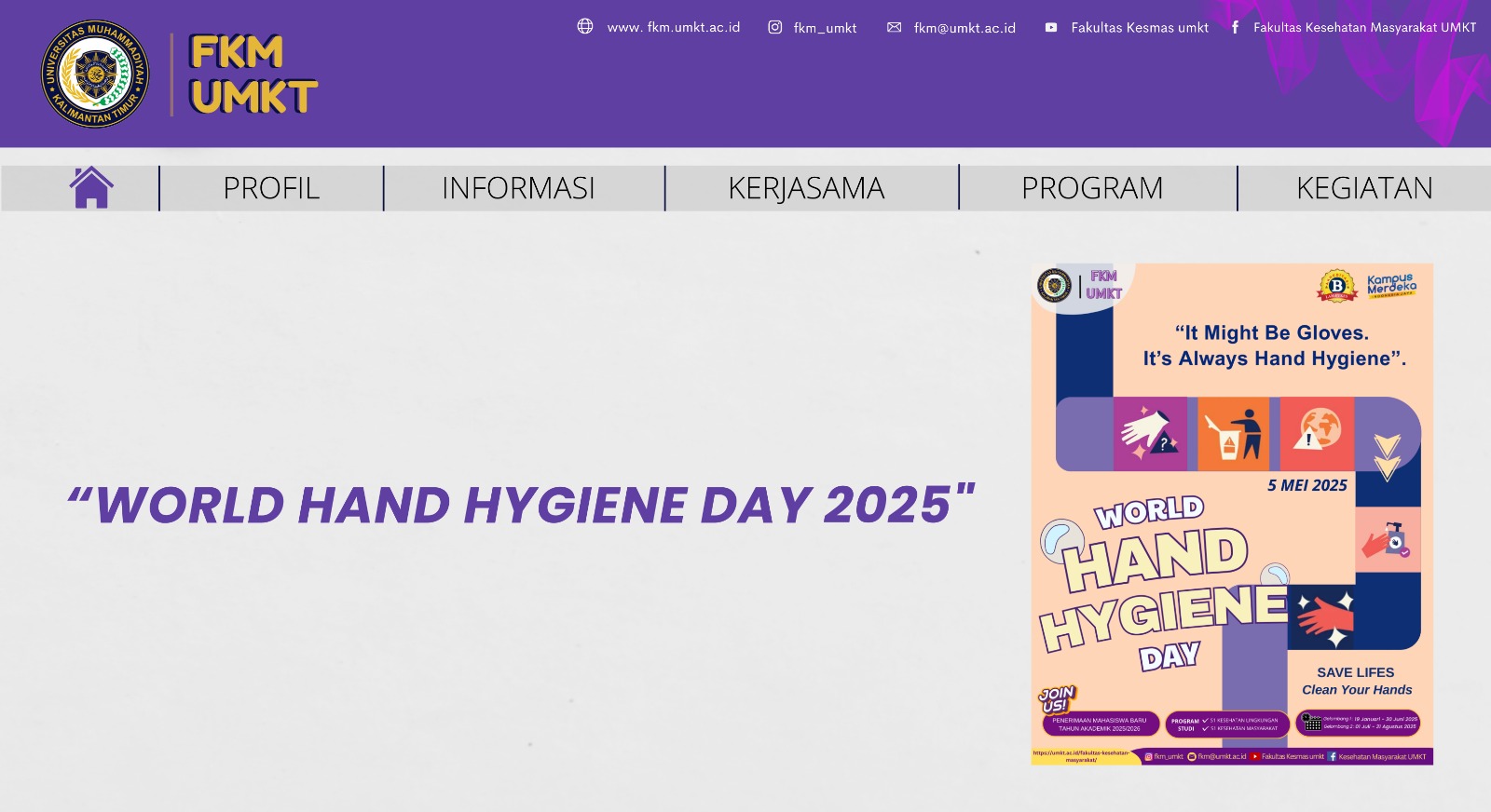 Peringati Hari Kebersihan Tangan Sedunia 2025, FKM Ajak Masyarakat Tingkatkan Kesadaran Cuci Tangan yang Benar