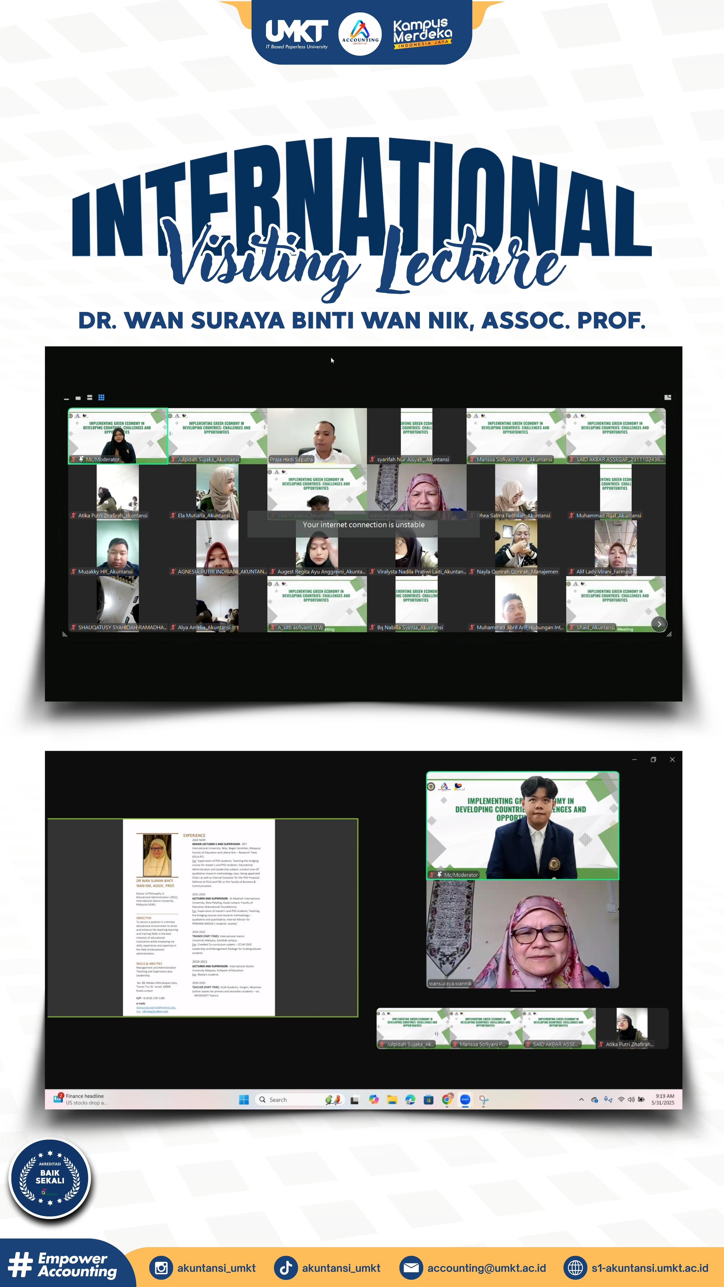 International Visiting Lecturer "Implementing Green Economy In Developing Countries : Challenges And Opportunities"