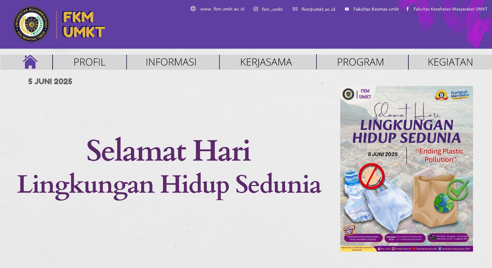 FKM UMKT Peringati Hari Lingkungan Hidup Sedunia 5 Juni 2025