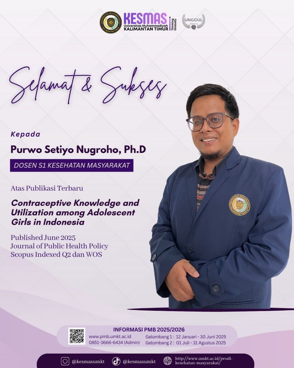 Dosen Kesmas UMKT Publikasi di Jurnal Internasional Terindeks Scopus Q2 dan WOS